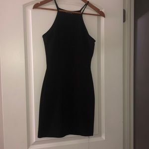 black tight-fitted dress